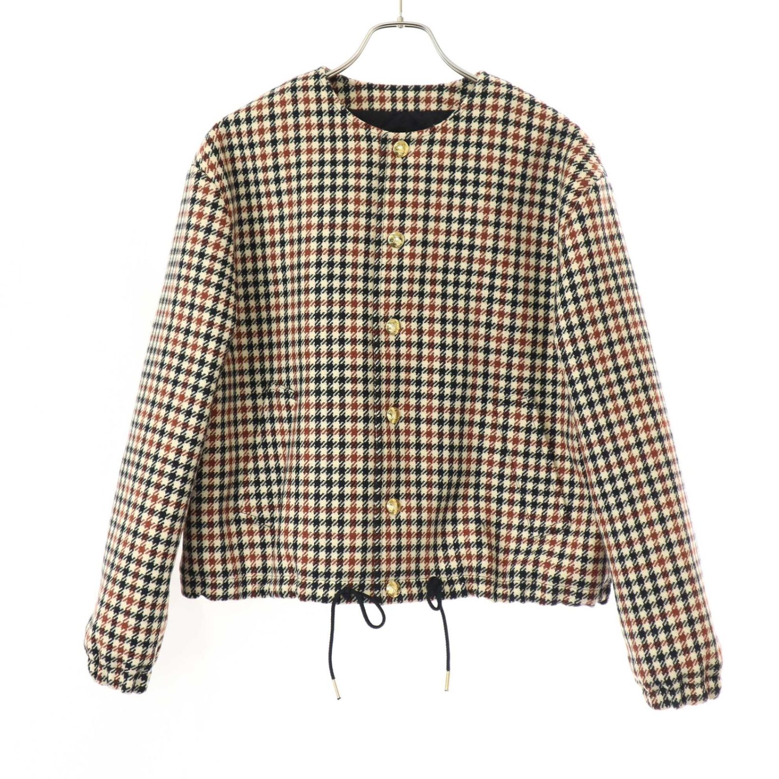 CELINE セリーヌ パテッド ノーカラーチェックジャケット 2W752234S 