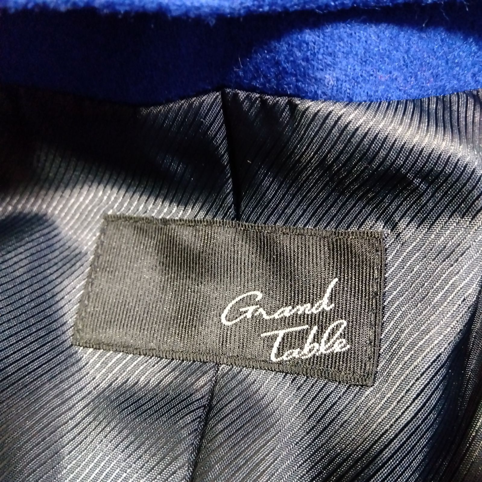 Grandtable グランターブル 2WAY リボンハーフコート ロングブルー