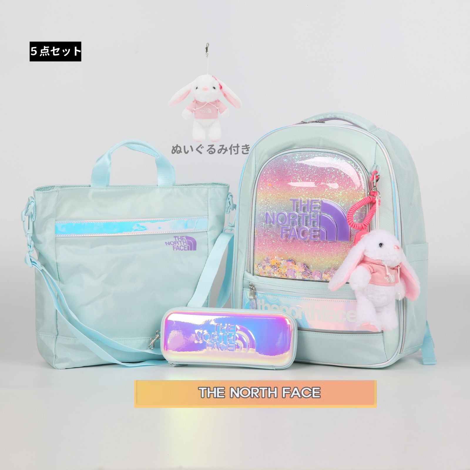 韓国ノースフェイス 2025 キッズ リュック スクール 子供用 PASTEL-BLUE