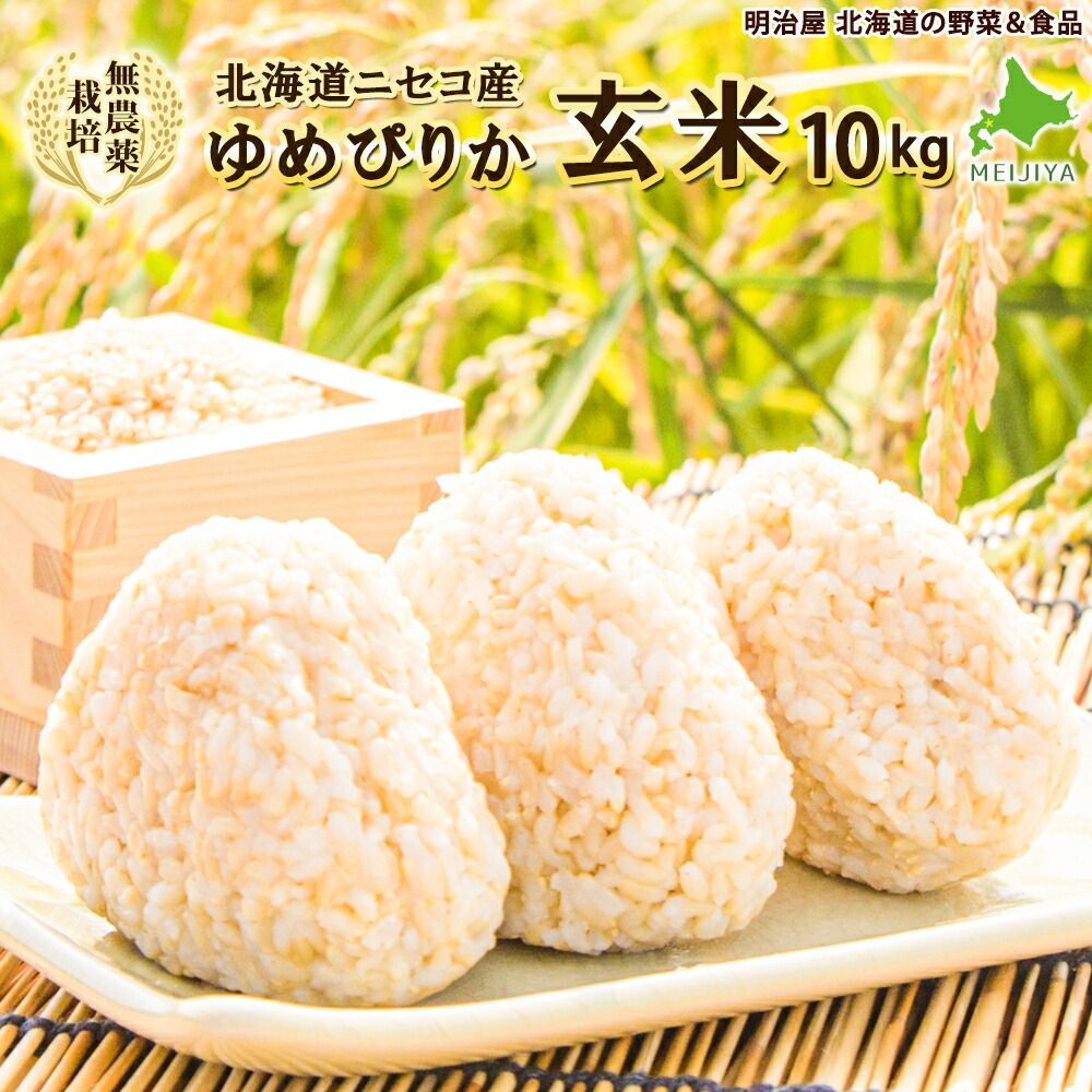 無農薬栽培 ゆめぴりか 10kg 玄米 送料無料 アイガモ農法 新米 北海道産 ニセコ産 ユメピリカ 北海道米