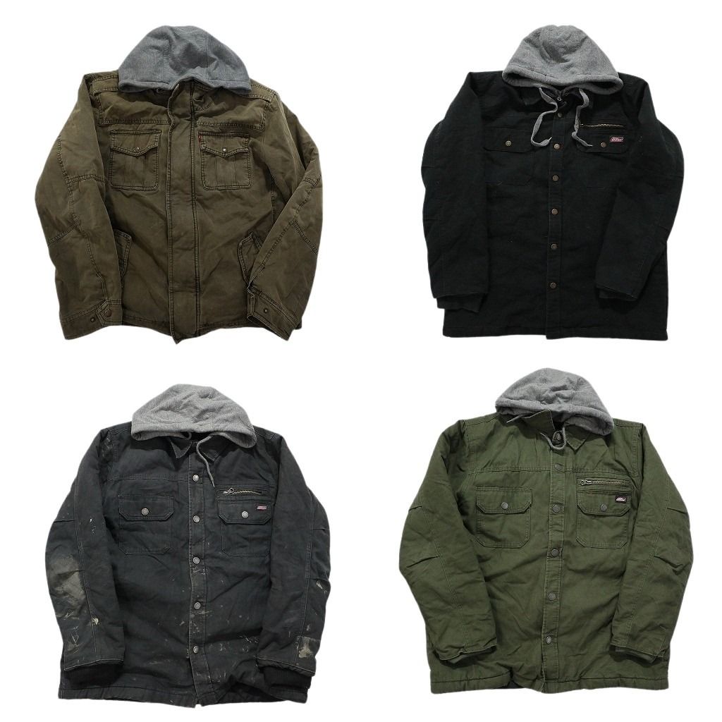 古着卸 まとめ売り ブランドMIX ダック地 フード付きシャツ ジャケット 4枚セット メンズ M |L リーバイス 古着 NC0140