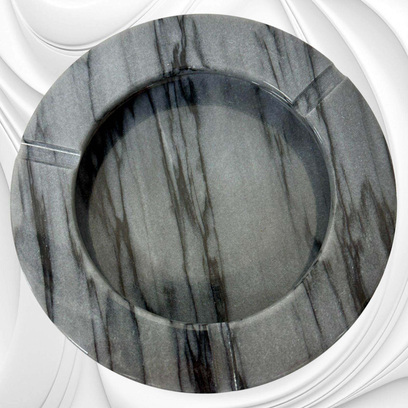 大理石 灰皿 煙草入れ お土産 工芸品 グレー マーブル 台湾 昭和レトロ