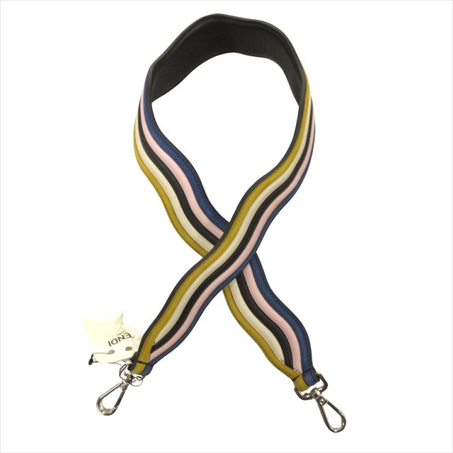 フェンディ FENDI ウェーブ ストラップ ユー ウェビング ショルダーストラップ レザー バッグアクセサリー マルチ レディース メンズ◆４