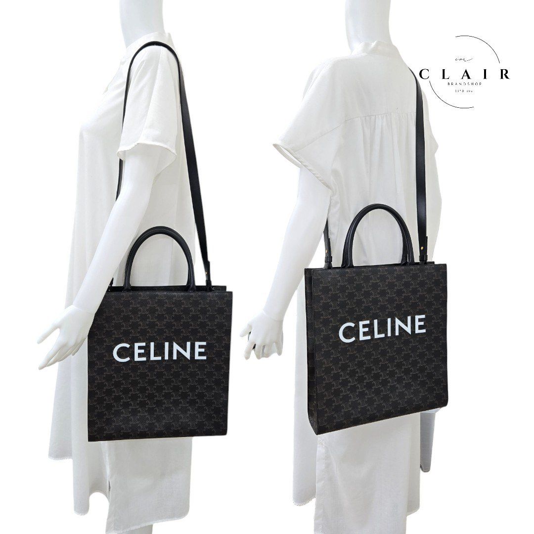 バッグ ミディアム バーティカル カバ CELINEプリント入りトリオンフ
