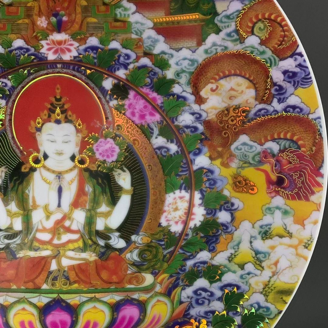 竜紋タンカ風水磁盤 鎮宅辟邪 開運 招財 置物 景徳鎮 工芸品 蒔金龍紋タンカ風水磁盤置物 景徳鎮 陶磁器 装飾品 現代工芸品