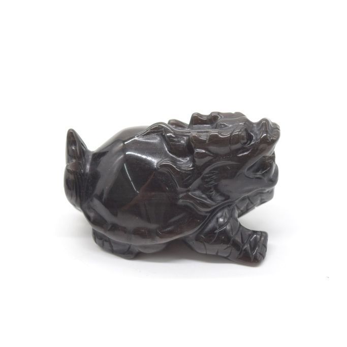 龍亀 ロングイ オブシディアン 天然石製置物 黒曜石 6cm - メルカリ