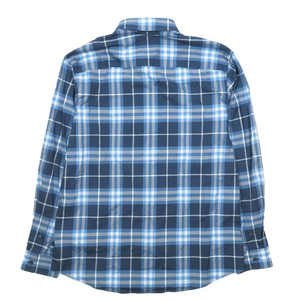 22SS BURBERRY バーバリー コットン チェック シャツ ブラウス カジュアル ロングスリーブ 8050360 ブルー L メンズ 古着