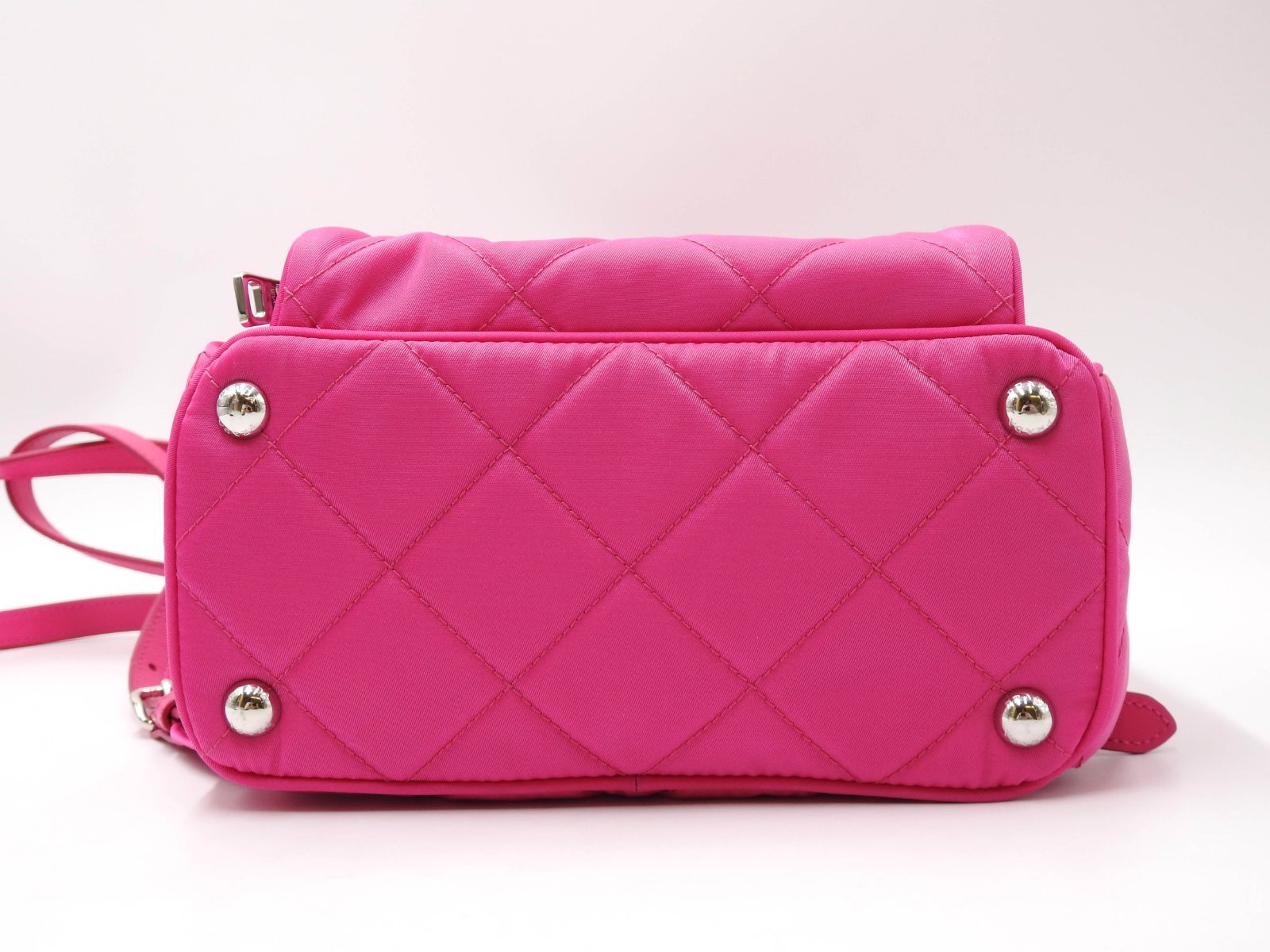 プラダ TESSUTO IMPUNTU リュックサック バックパック キルティング加工 FUXIA ピンク シルバー金具 1BZ066 DECORATOM_COM_BR