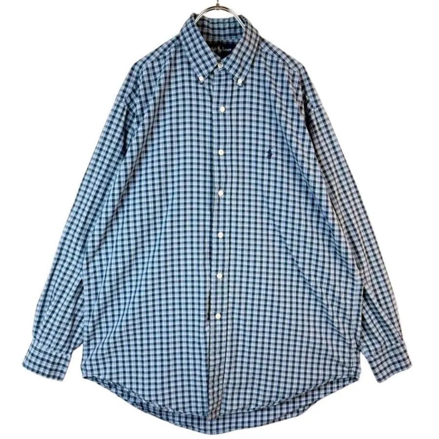 U.S. 【ラルフローレン】ポニー ロゴ マルチカラー チェック ボタン