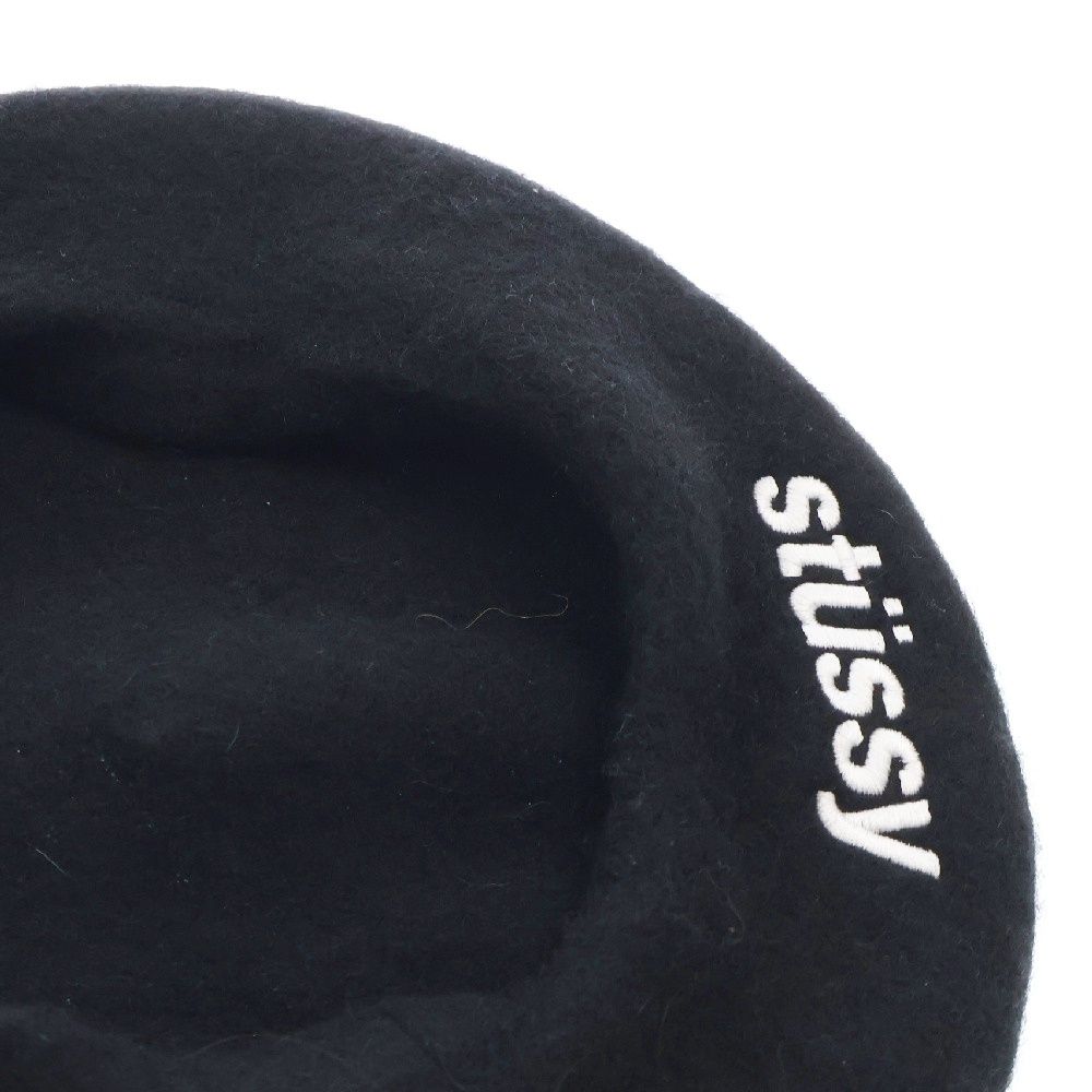 STUSSY (ステューシー) ELLIOTT BERET ロゴ刺繍ベレー帽 帽子 ブラック