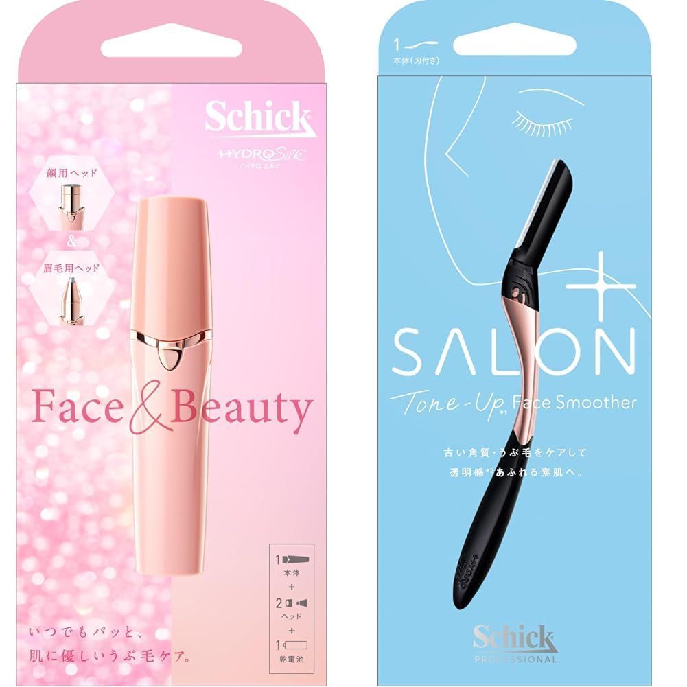 【在庫処分】眉 スティックタイプ 顔 1個 (x 1) フェイスシェーバー シェーバー レディース 女性用 カミソリ + Schick(シック) Beauty シック Schick u0026 ハイドロシルク サロンプラス トーンアップ ハイドロシルク フェイススムー