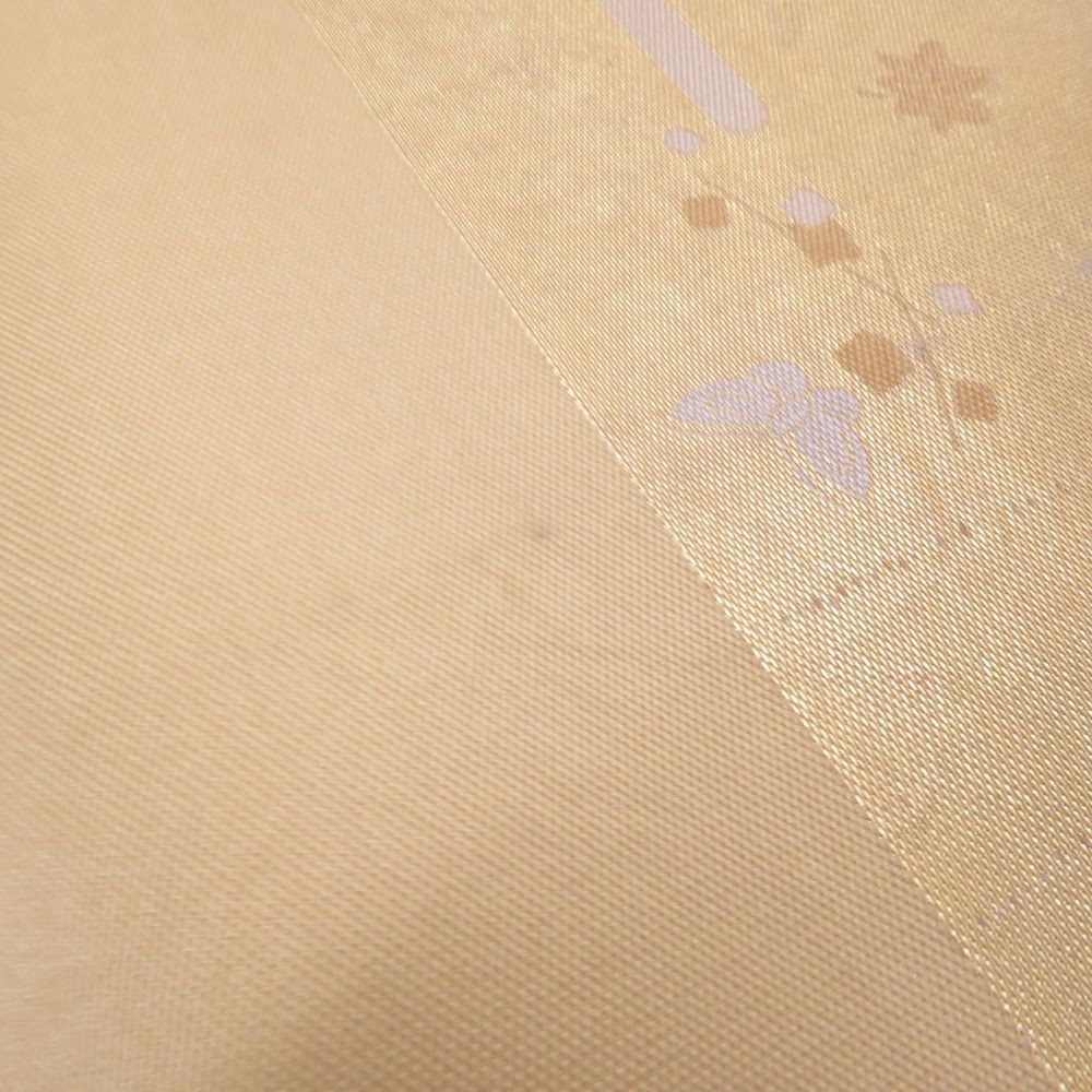 袋帯 正絹 金糸 金色x緑色x多色 鳳凰に華文紋様 六通柄 フォーマル