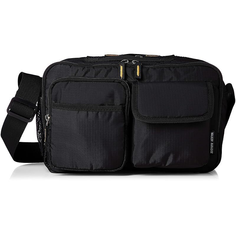 【在庫セール】[Functional Label] 2P横ショルダーM 71-53 2ポケット 横型ショルダーバッグ ブラック