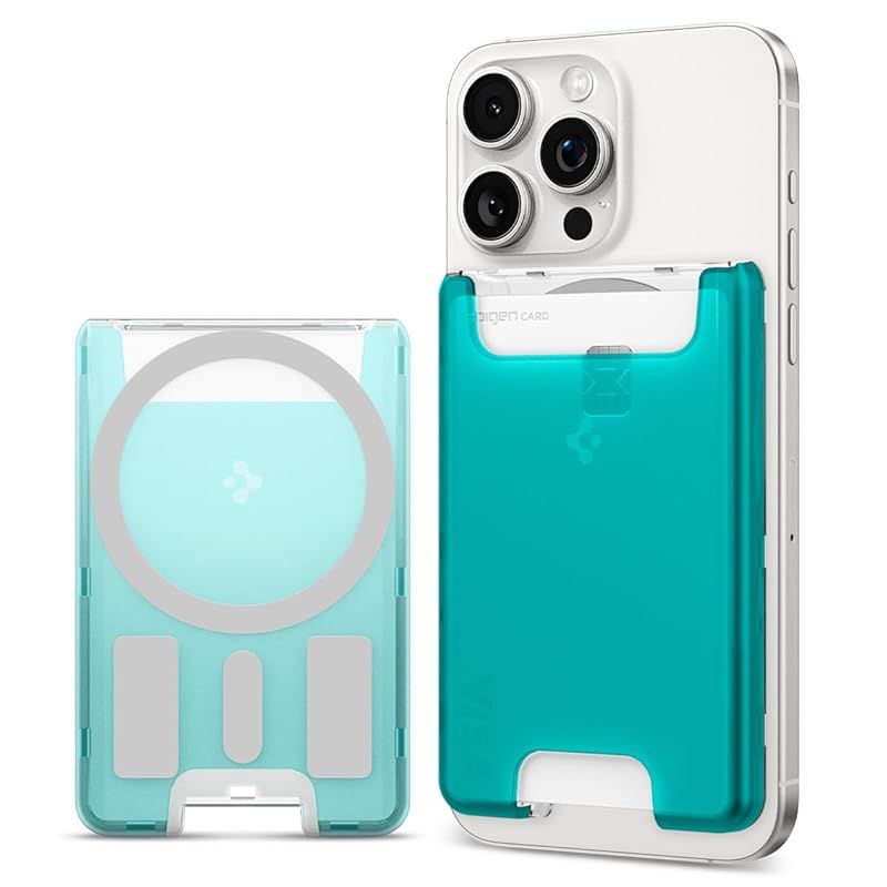 Spigen MagSafe対応カードケース 3枚カード収納 iMacデザイン マグネット搭載 iPhone 16|15|14|13|12シリーズ対応 マグネット スマホ カードケース 交通系 ICカード クラシック C1 AFA07397 0