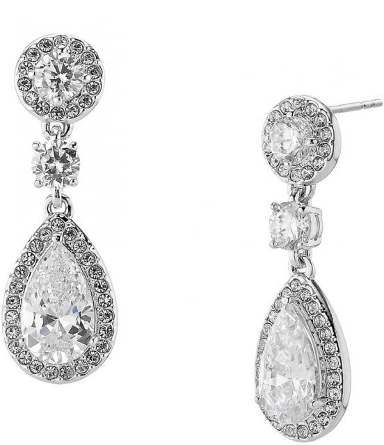 【送料無料】 ナディール レディース ピアス・イヤリング アクセサリー Multi Crystal Cubic Zirconia Drop Earrings Clear