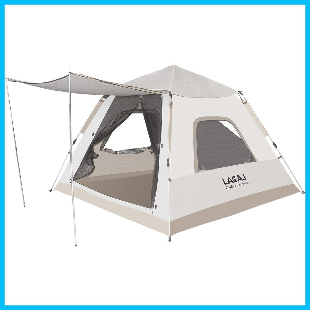 キャンプテント 2人用 防水防風テント レインフライ付き 簡単設置 ポータブルドームテント キャンプ用