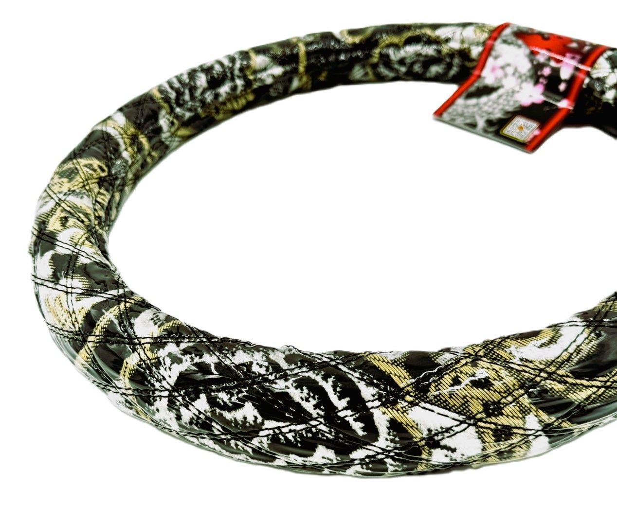 絆オリジナル ビニール付金華山ダブルステッチハンドルカバー ゴージャスな仕上がり♪ モンブランローズ黒