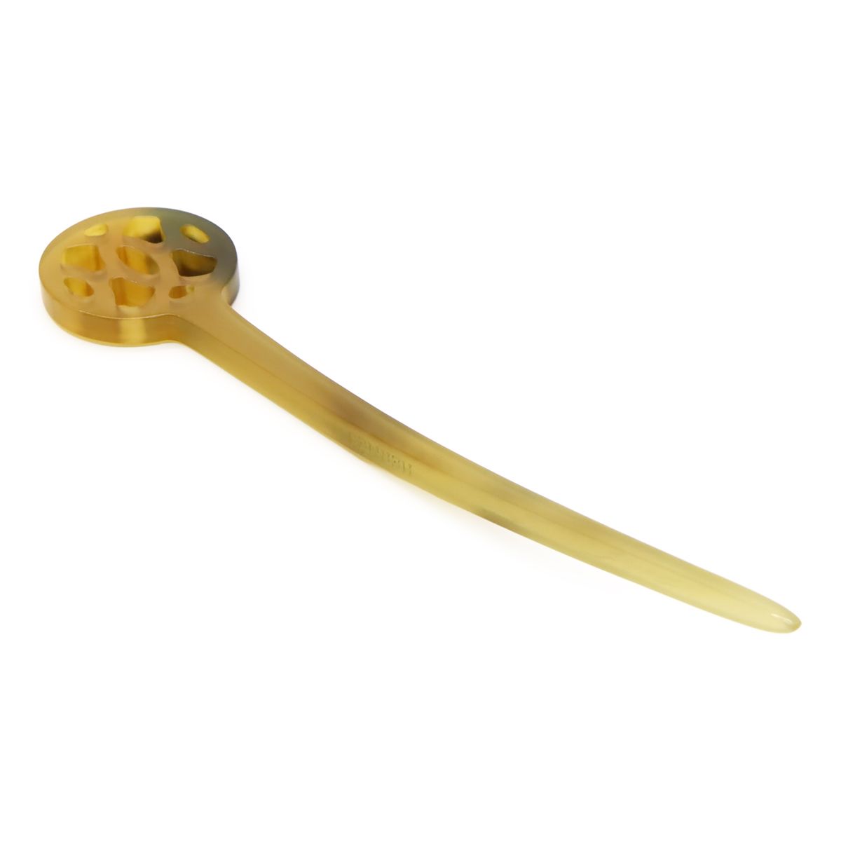 HERMES エルメス ロカイユ かんざし 簪 髪飾り ヘア バッファローホーン ベージュ ブラウン 茶