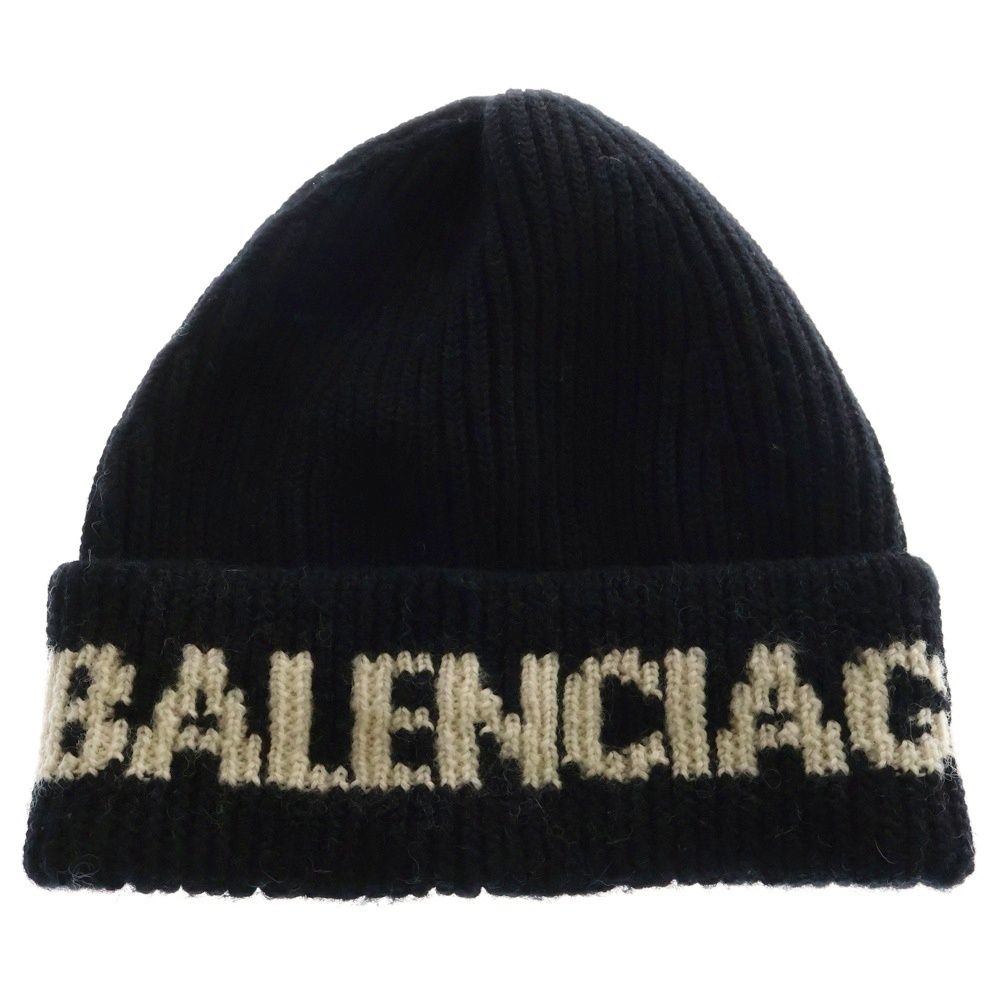 年末のプロモーション特価！ BALENCIAGA (バレンシアガ) Beanie Jacquard Logo Black 21AW 帽子