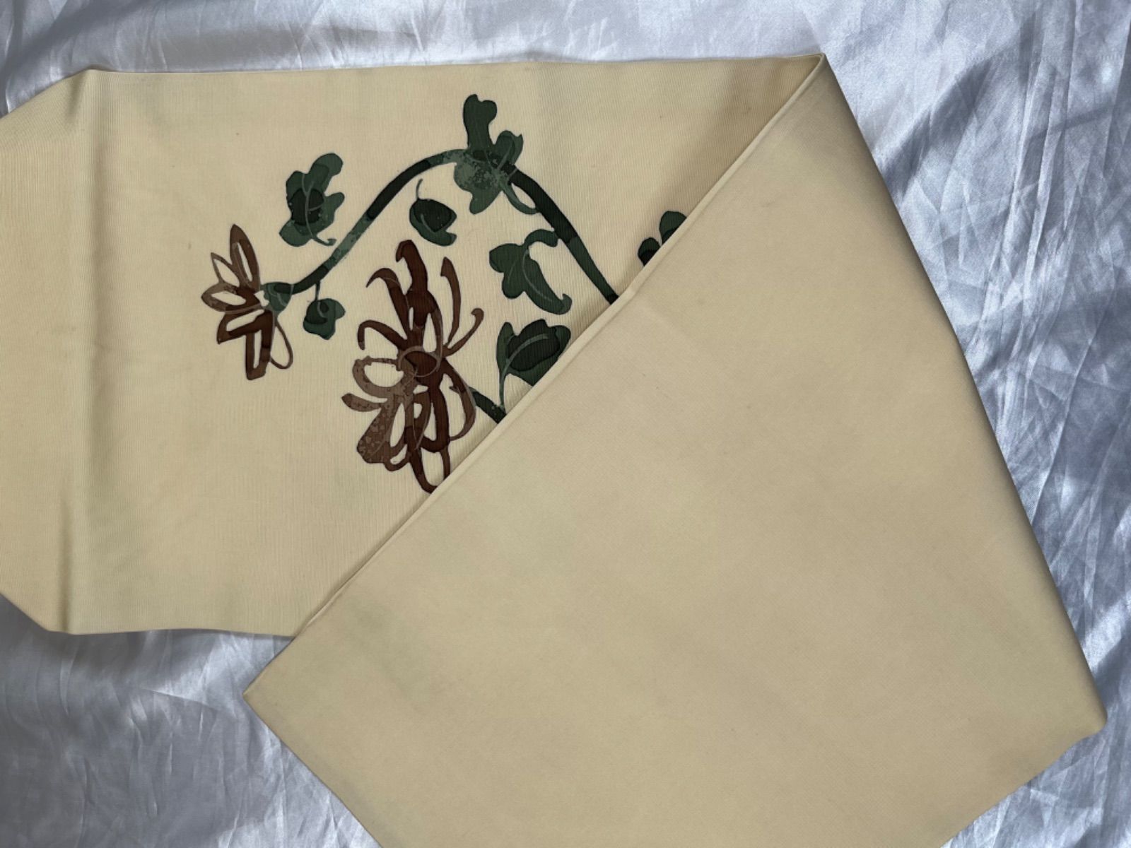豪華綺麗美品ベージュ菊正絹名古屋帯☆高木空木作 - メルカリ