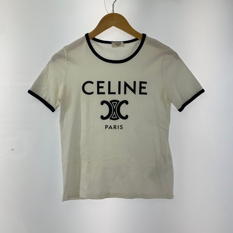 CELINE 2X872671Q 22SS トリオンフ 半袖Tシャツ セリーヌ サイズ XS ホワイト レディース 170-250419-st-04-fuz