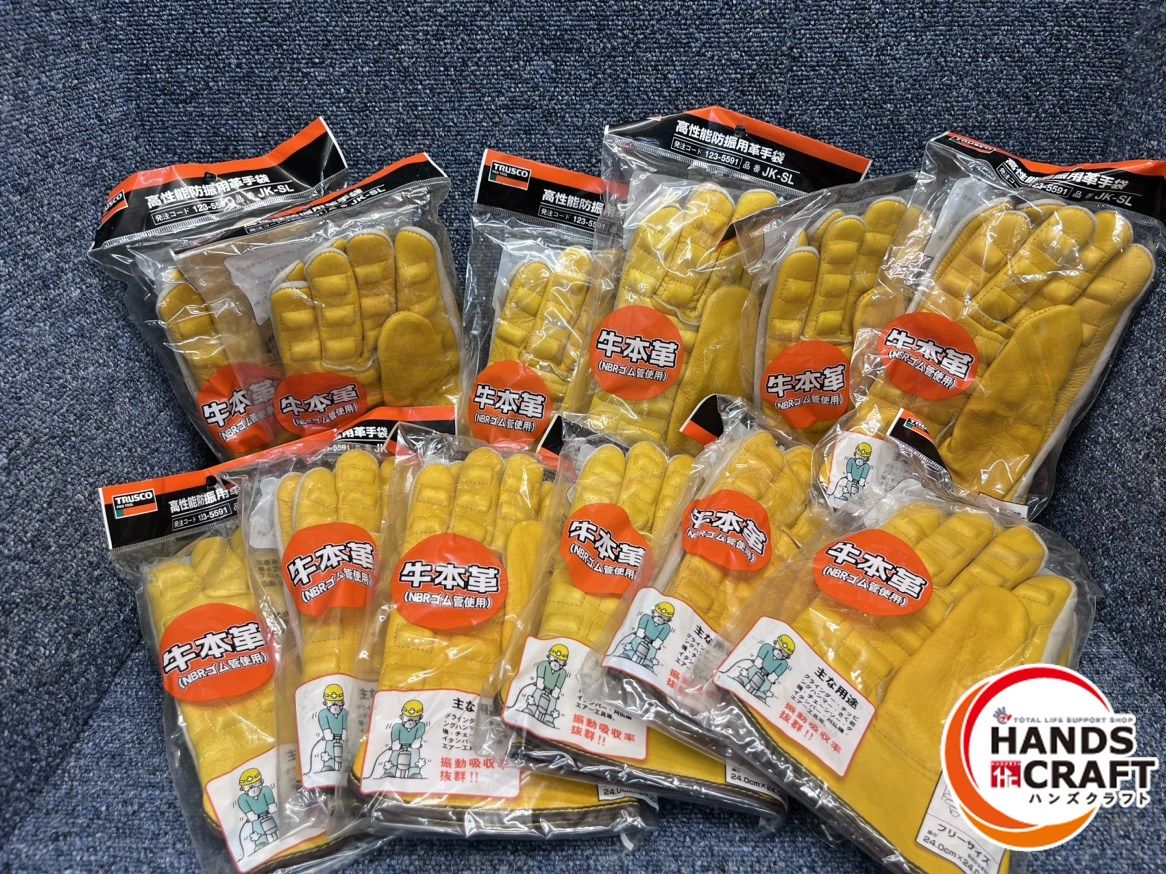 トラスコ TRUSCO 高性能防振用革手袋 JK-SL 12セット 牛本革 革手袋 シモン