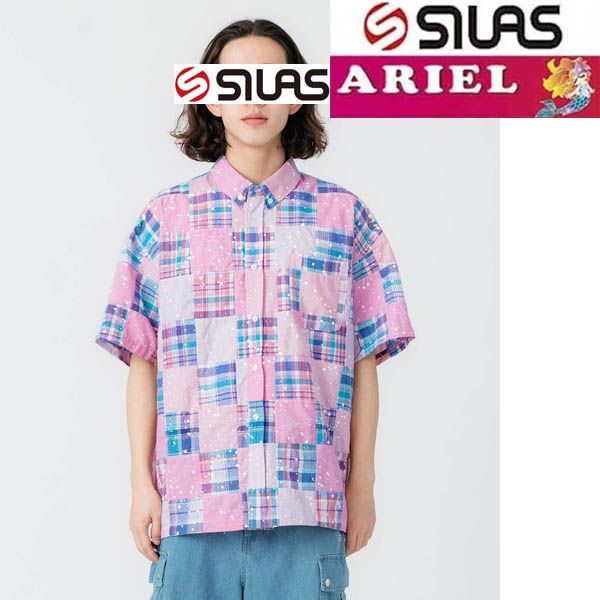 シャツ サイラス SILAS ブラウス SPLASH PATCHWORK SS BUTTON DOWN