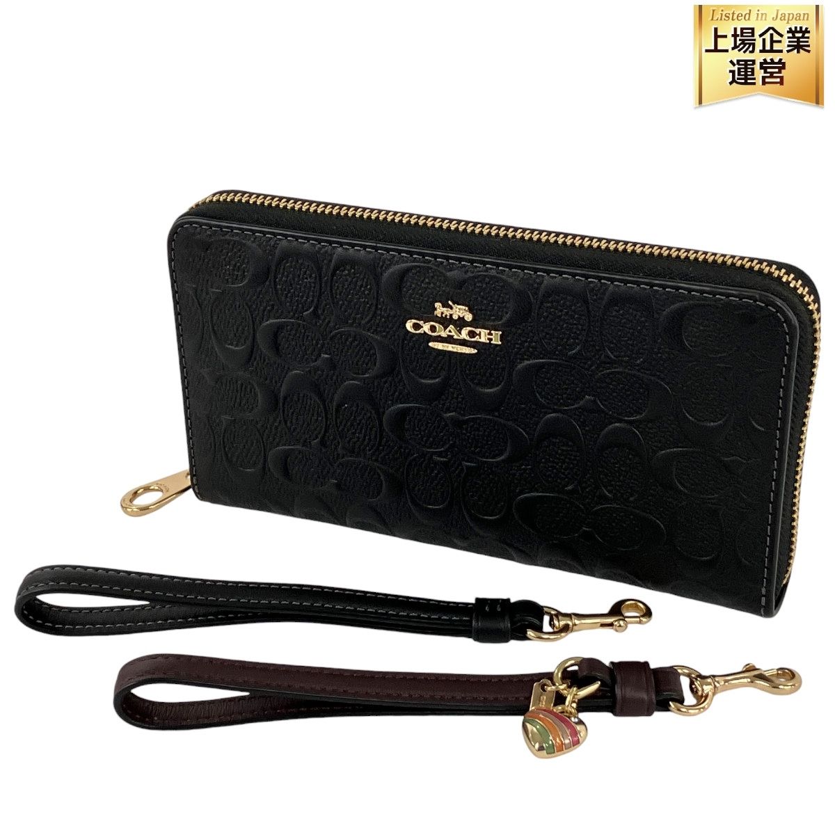 COACH コーチ シグネチャー レザー ロング ジップ アラウンド 