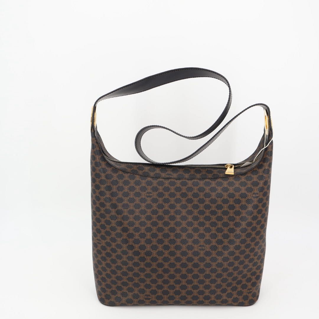 大割引 セリーヌ CELINE サークルロゴ 黒マカダム ワンショルダーバッグ バッグ