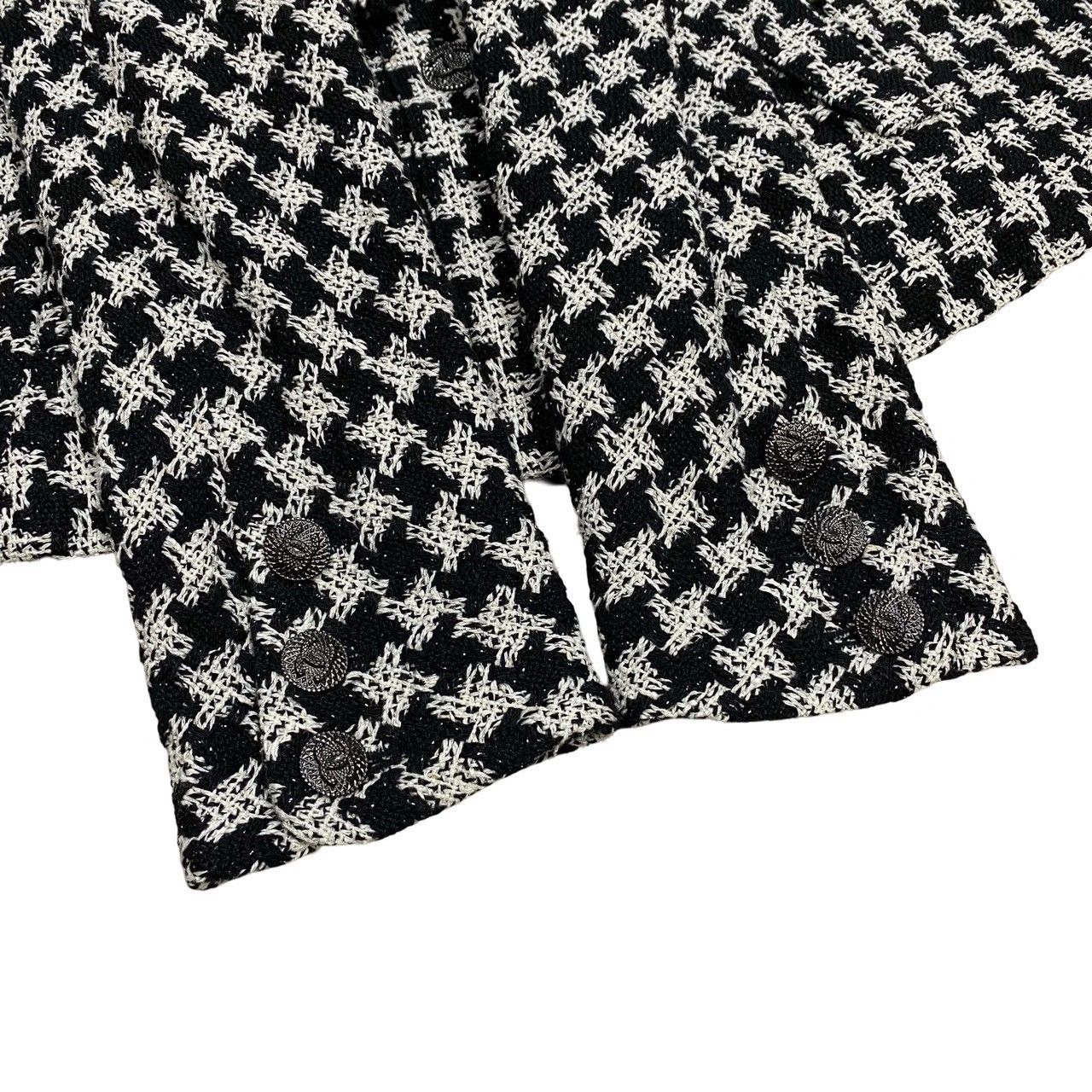 極 美品 CHANEL シャネル 09P ココマーク ロゴ 千鳥格子 柄 シルク  