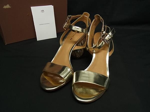 □新品□未使用□ COACH コーチ パテントレザー ヒール サンダル 表記  
