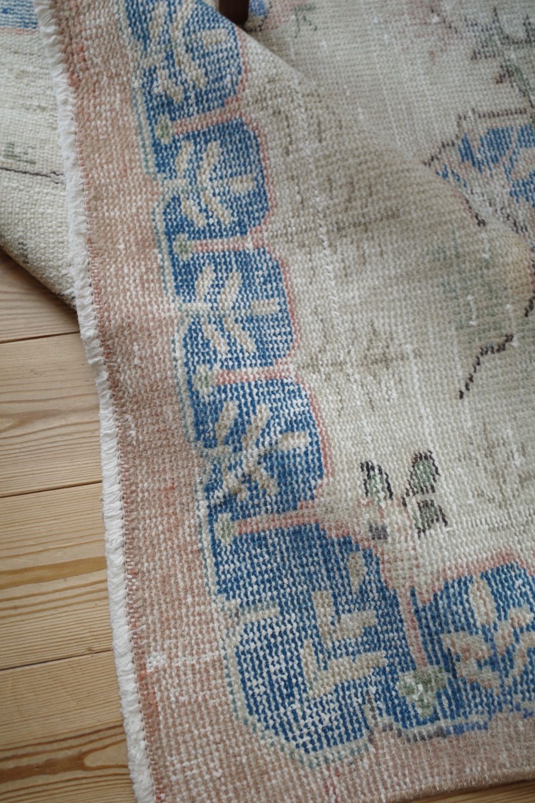 トルコ ヴィンテージラグ ナチュラルブルー chirico 56.5×168
