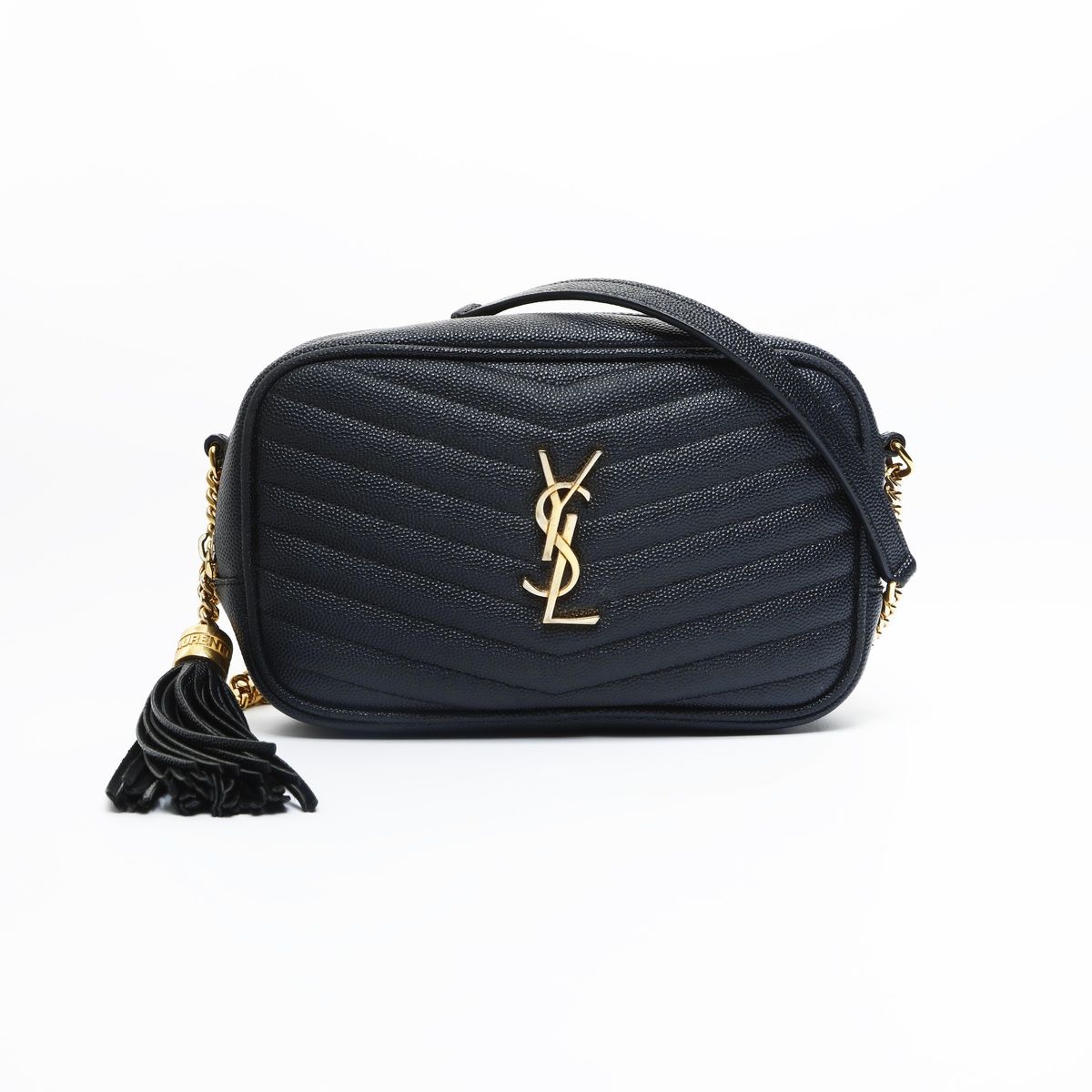 YVES SAINT LAURENT イヴ サンローラン ショルダーバッグ ルー レザー ミニ Vステッチ