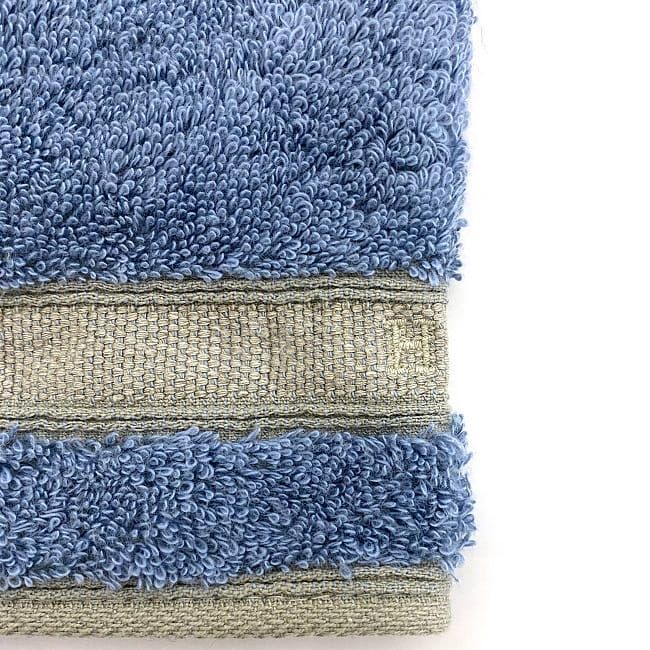 エルメス ベビー ミトン ブルー グレー クリーニング済み コットン  