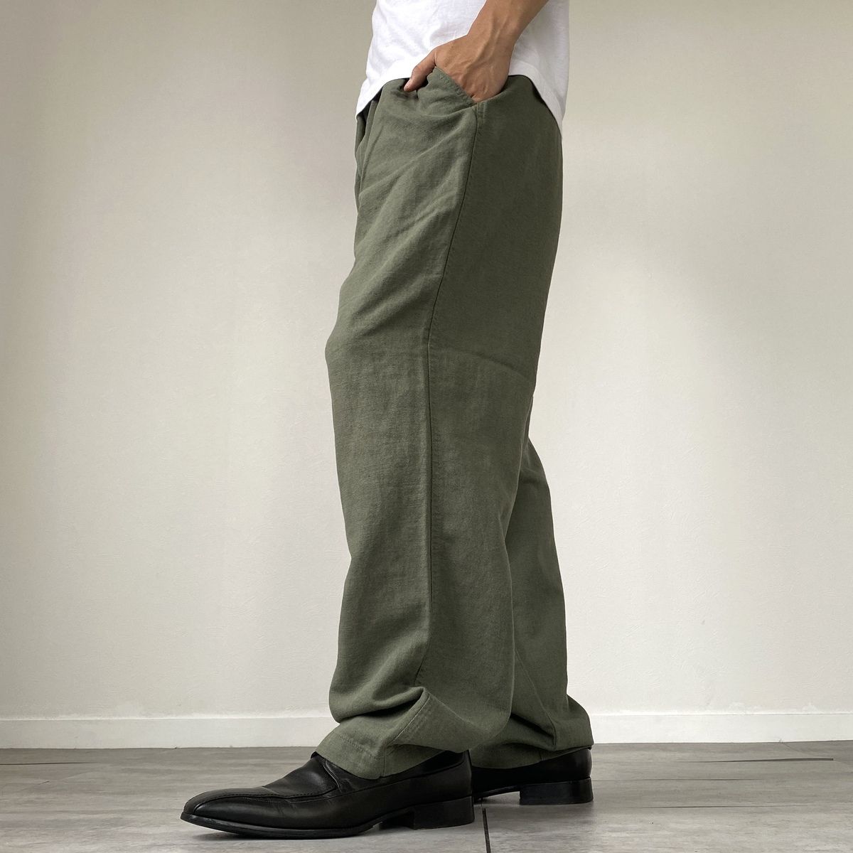 DOCKERS コットンリネントラウザー W34 L30 Early 00's DOCKERS