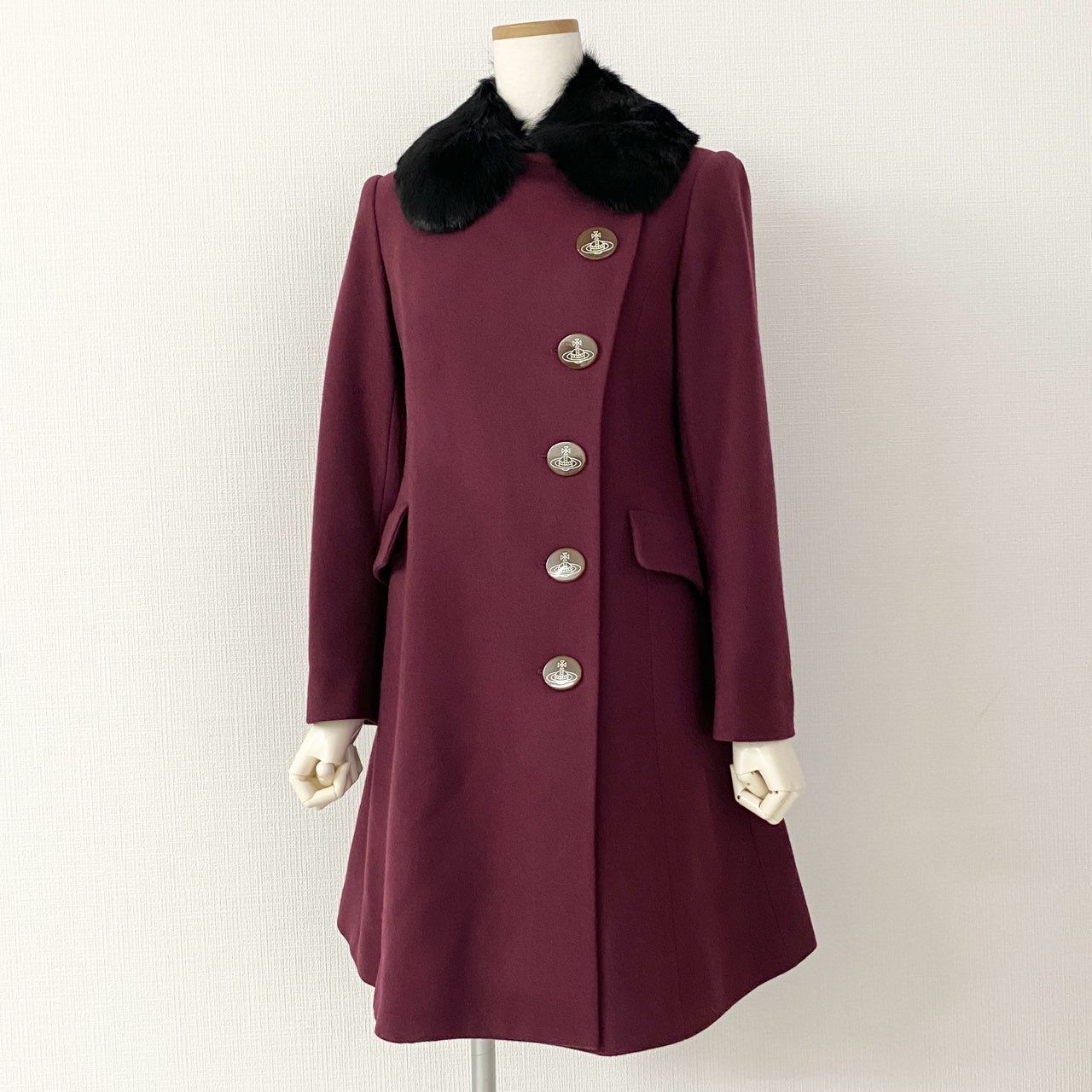 【美品】ヴィヴィアンレッド Vivienne Westwood ウールコート 20i23 Vivienne Westwood RED LABEL ヴィヴィアンウエストウッド