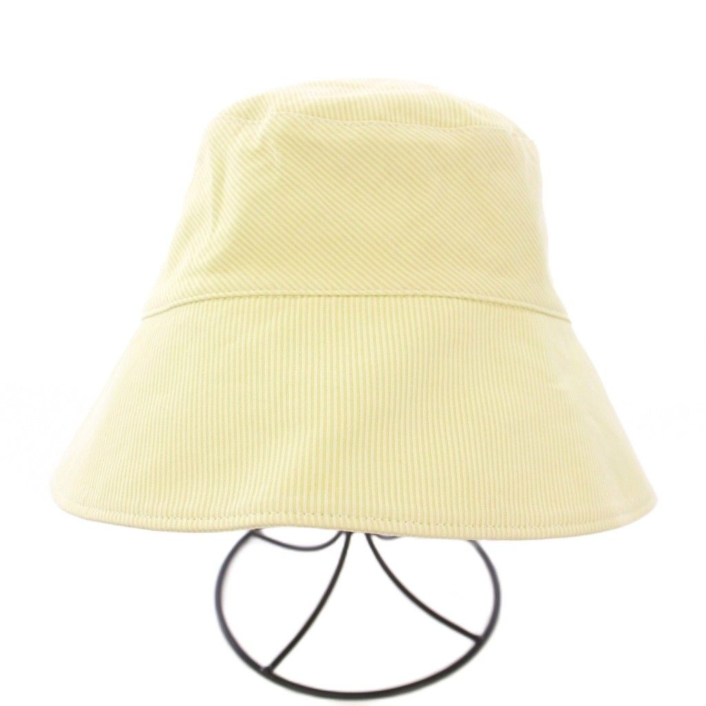 ヘレンカミンスキー HELEN KAMINSKI バケットハット バケハ 帽子 ストライプ柄 F 黄緑 ライトグリーン BB