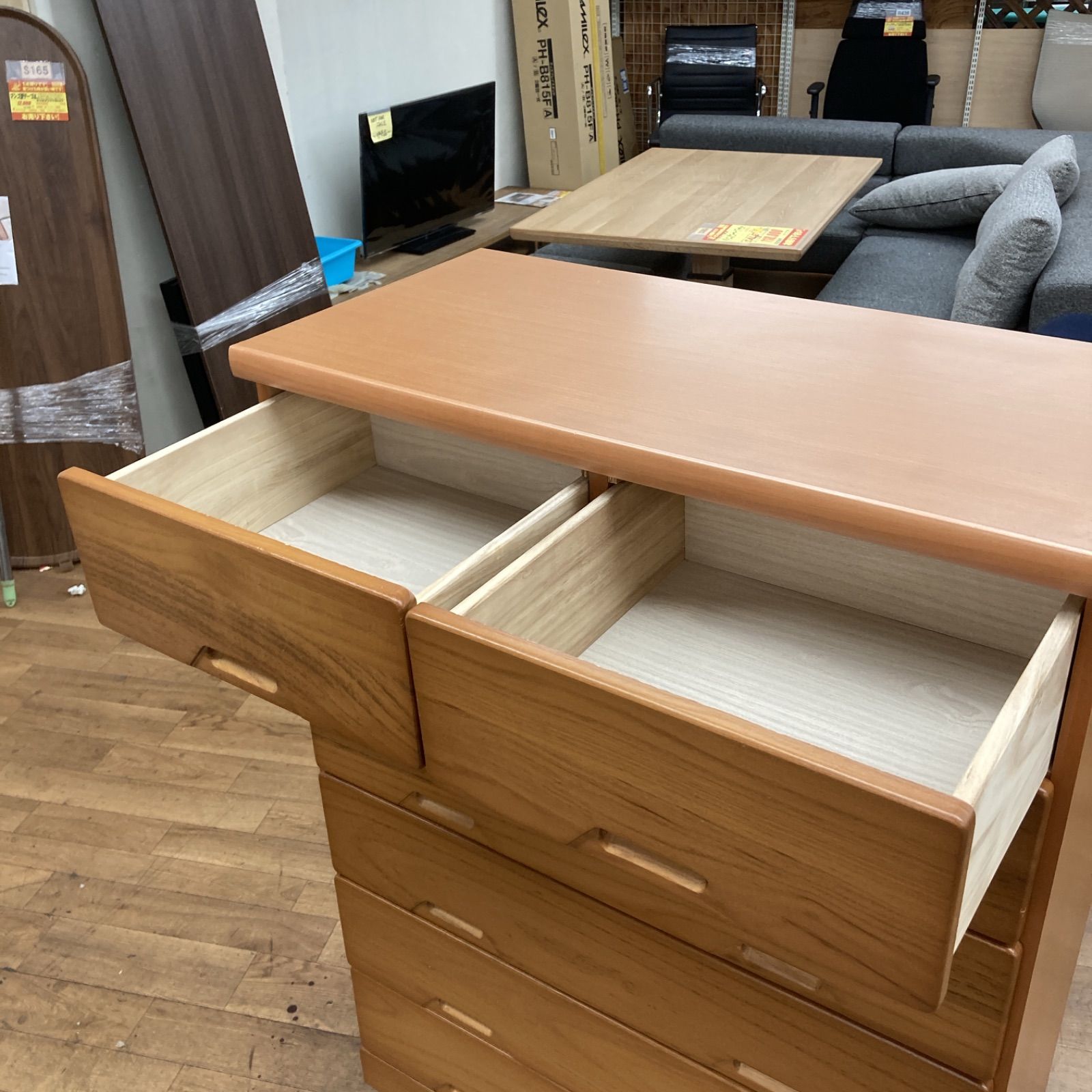 S778 ⭐ 6段チェスト タンス スリムタイプ キャメル 幅80cm USED 綺麗