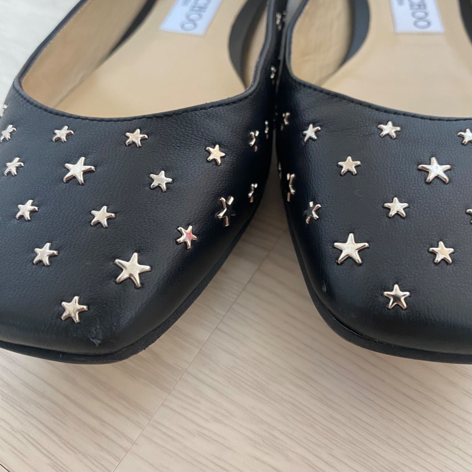 ジミーチュウ JIMMY CHOO スタースタッズフラットシューズ 34