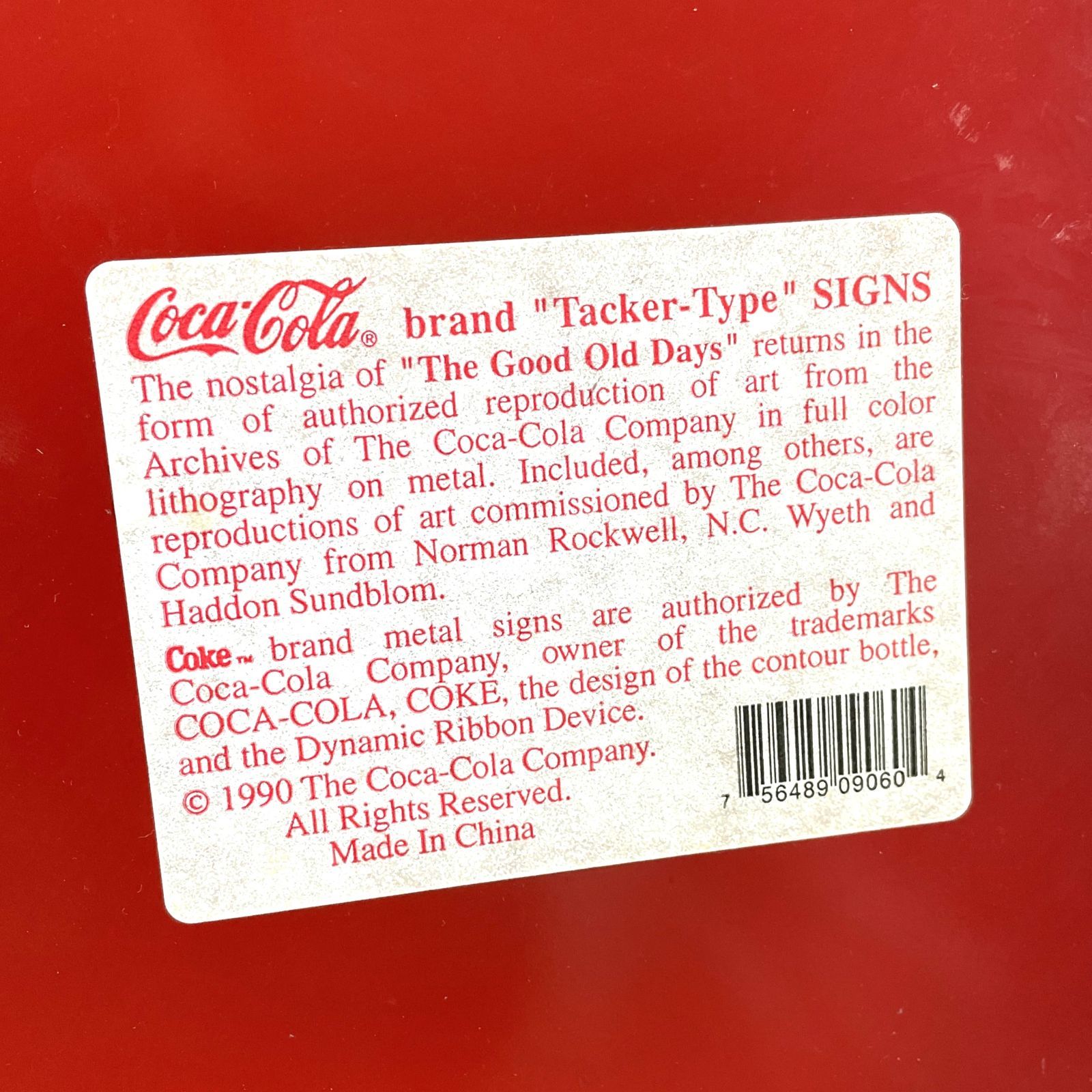 90s Coca Cola Round Tin Sign コカコーラ ブリキ看板 90年代