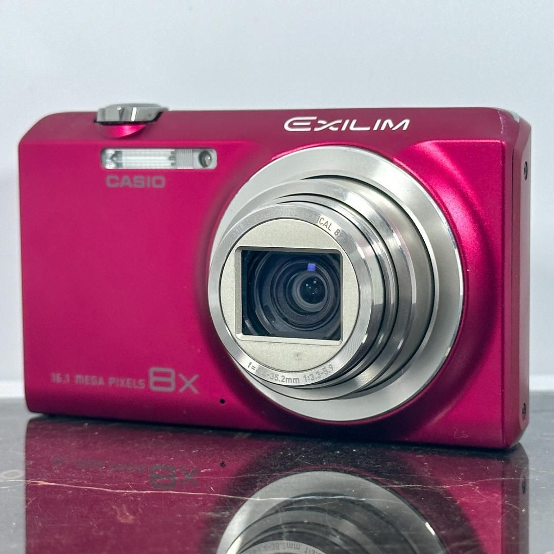 CASIO EXILIM EX-Z3000 レッド デジタルカメラ カシオ エクシリム コンパクトデジカメ コンデジ カメラ 動作品 タッチパネル操作 広角レンズ 大画面液晶 おしゃれカラー レトロデジカメ◯