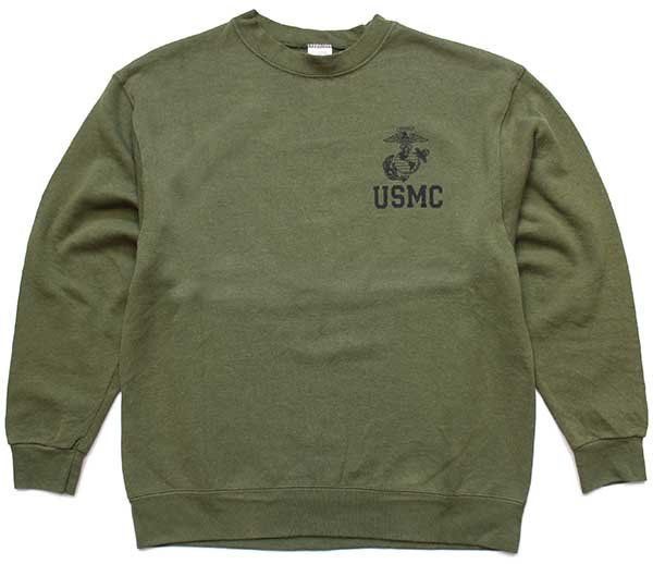 USA製 米軍 USMC スウェット オリーブ ミリタリー 海兵隊 M