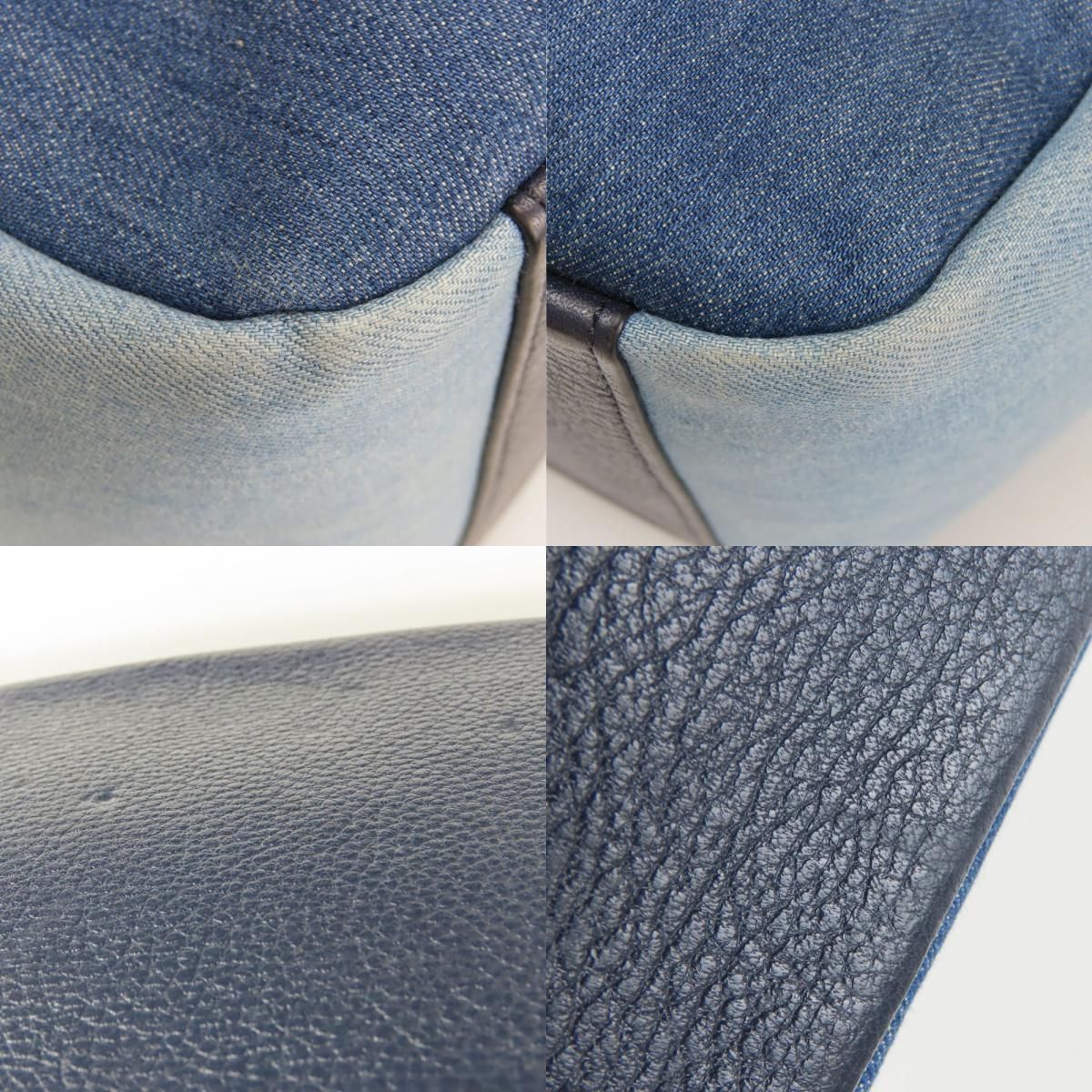 中古】 コーチ ショルダーバッグ C2830 デニム レザー インディゴ  