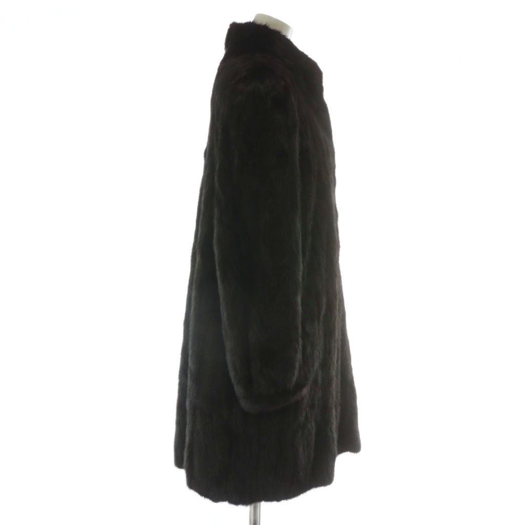 アリアンナ ARIANNA ファーコート アウター 毛皮 ミンク ミドル 肩パッド 13 XL 茶色 ブラウン XZ GY11