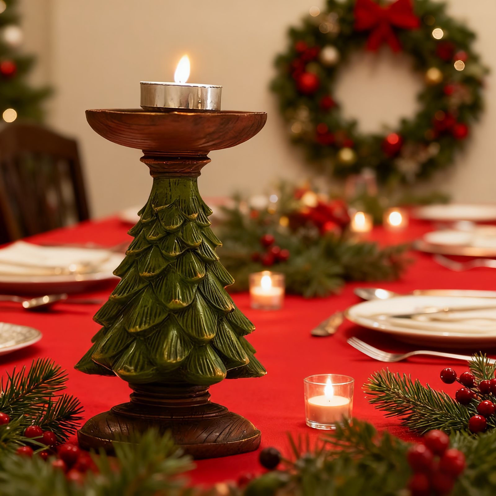 キャンドルホルダー キャンドルスタンド クリスマスツリー型 インテリア 装飾 パーティー リビング ダイニング オシャレ クリスマス 冬 癒しグッズ クリスマスデコレーション NEXPOTALLINN_EU