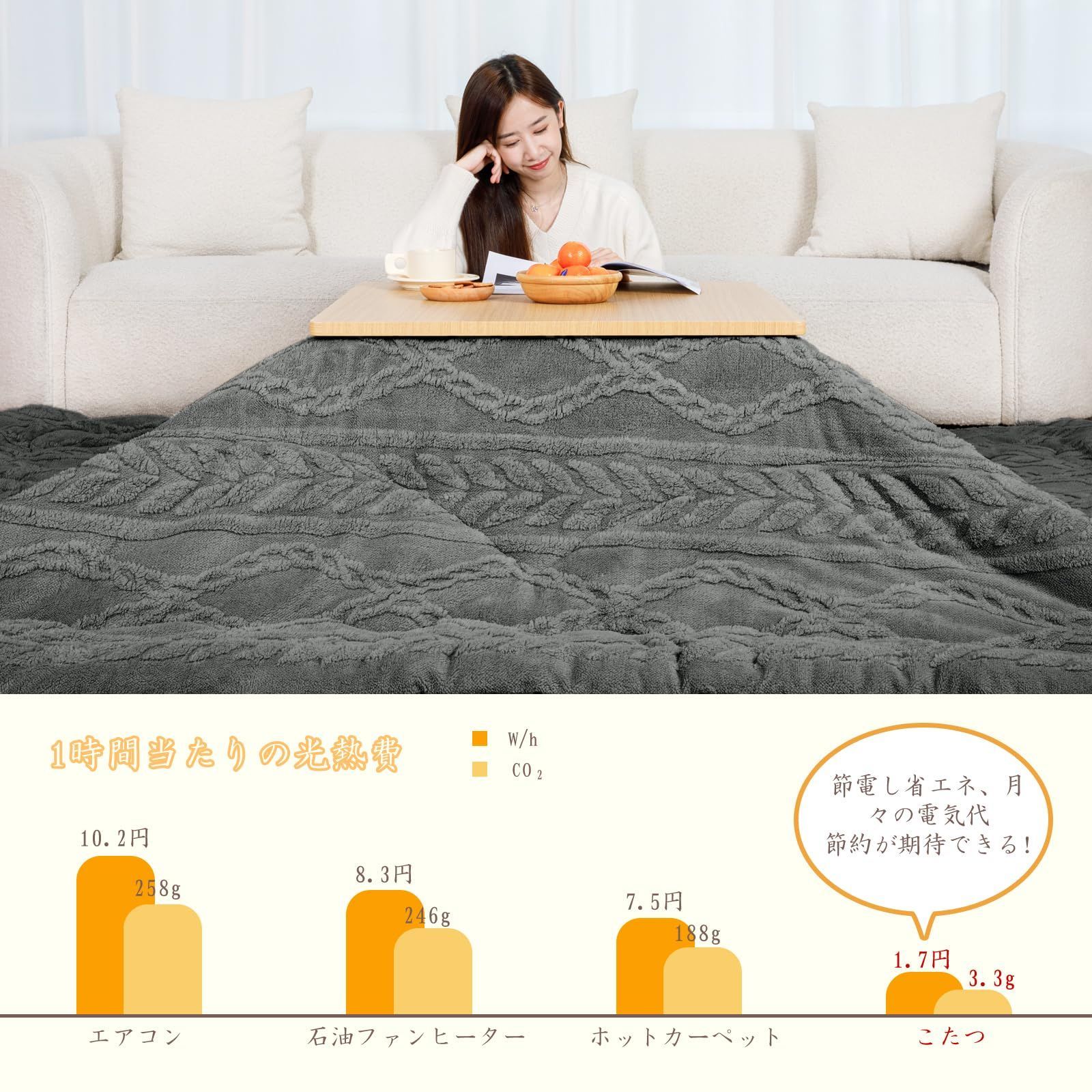 適応こたつ台 80～90×135～150cm