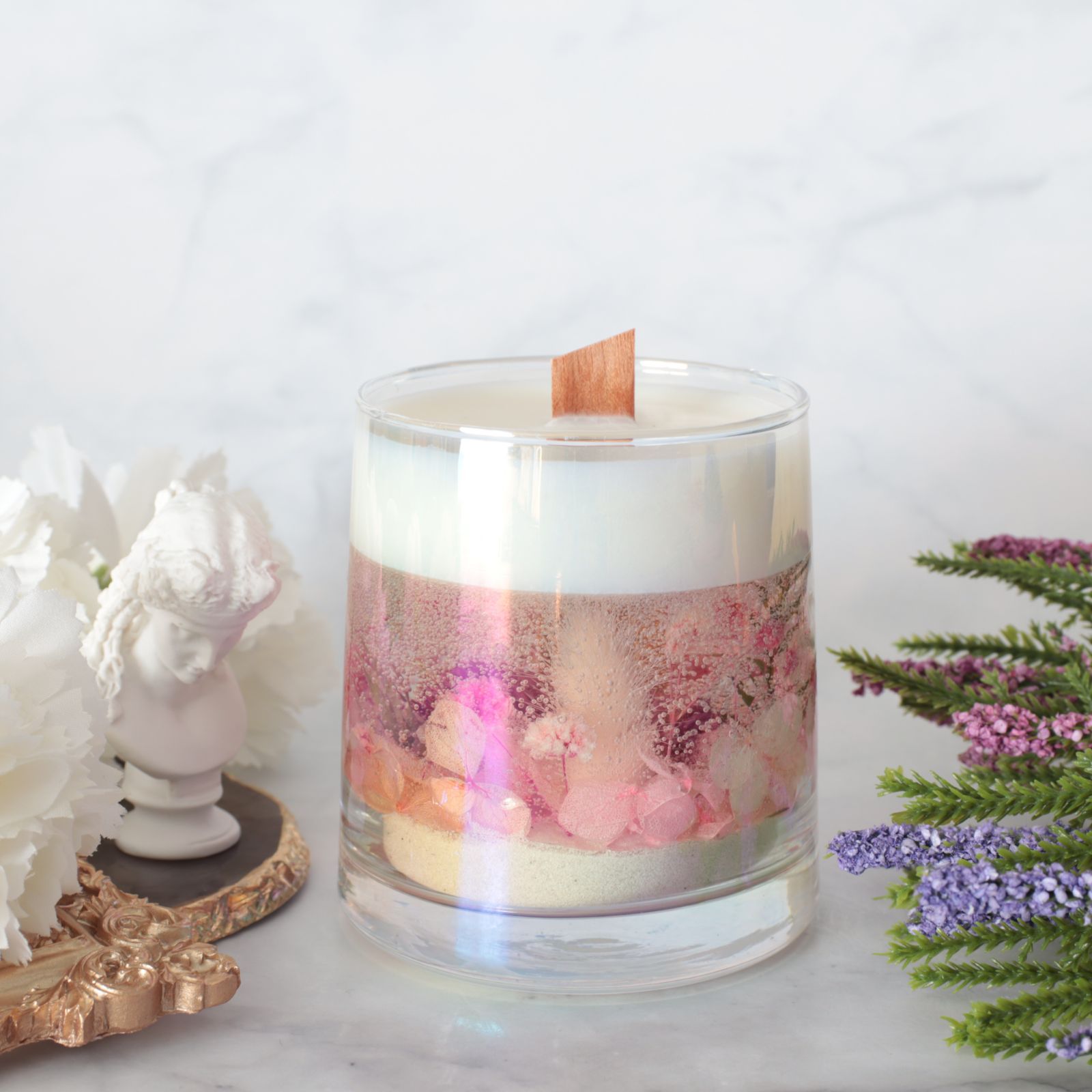 アロマ ソイ＆ジェル 木芯 ボタニカルキャンドル 2点セット H-688