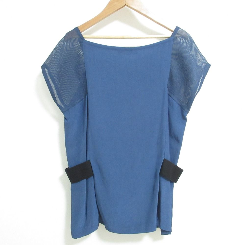 美品✨1325.イッセイミヤケ2021年製　変形カットソー　ブルー青ボートネック 美品✨1325.イッセイミヤケ2021年製 変形カットソー ブルー青