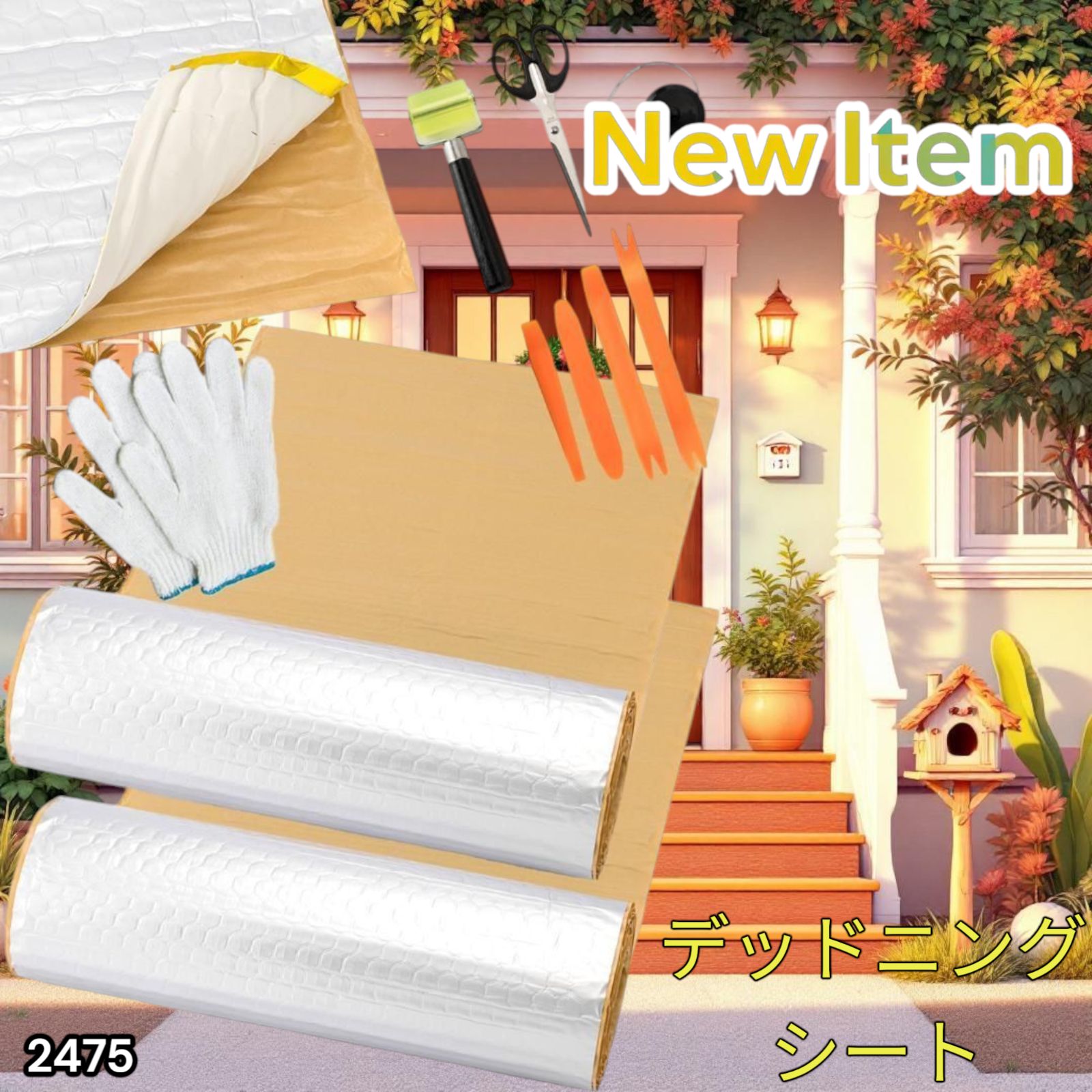 2475 デッドニング 制振 シート シルバー 2個 5m 国際認証品 施工