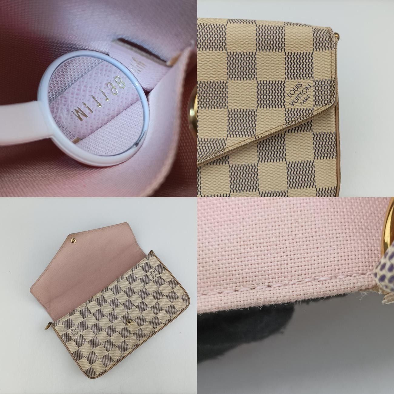 ルイヴィトンLouis VuittonポシェットフェリシーアズールダミエキャンバスN63106MI1198